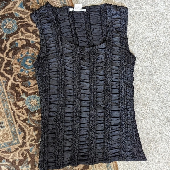 Vintage Y2K Black Corset Style Scrunchie Textured Top - Picture 5 of 5